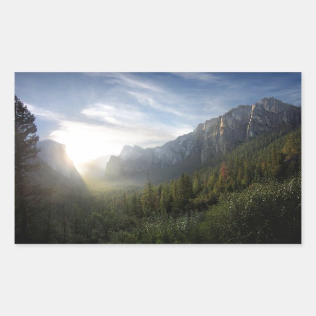 Sticker Rectangulaire Yosemite Valley Sunrise de Point Inspiration (Devant)