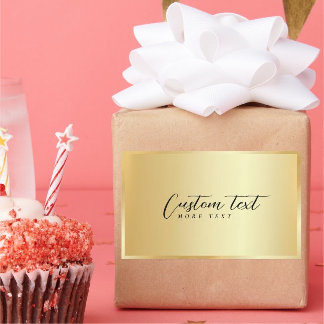 Sticker Rectangulaire Your Custom Text Elegant Typography Gold Template (Fête)