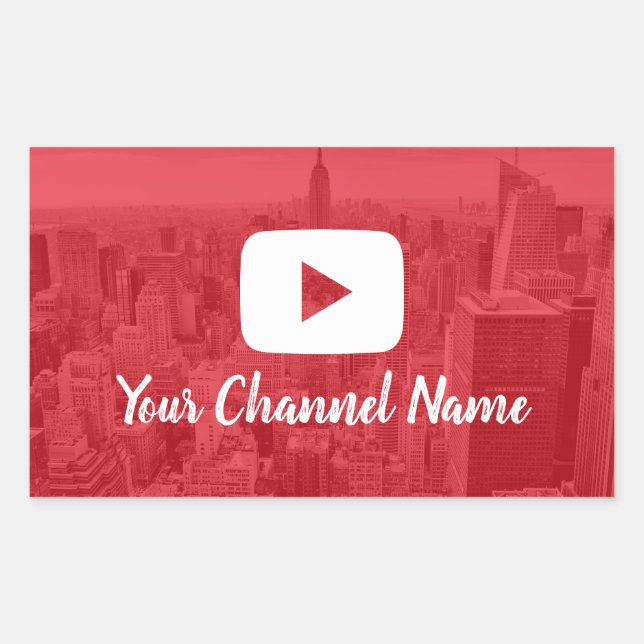Sticker Rectangulaire Youtube Channel Custom Photo Youtuber (Devant)