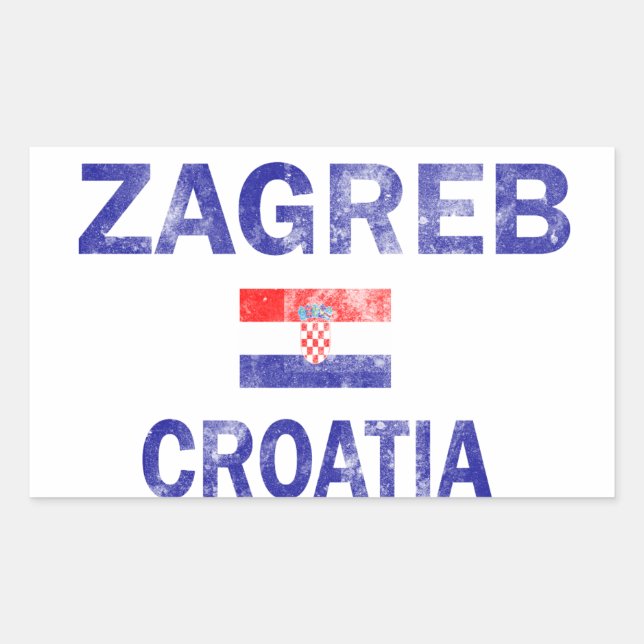 Sticker Rectangulaire Zagreb Croatie Designs (Devant)
