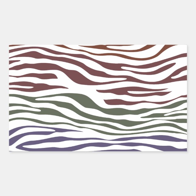 Sticker Rectangulaire Zebra Stripe coloré Abstrait (Devant)