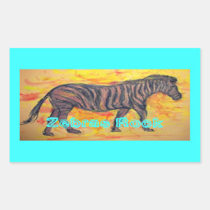 Sticker Rectangulaire Zebras Rock