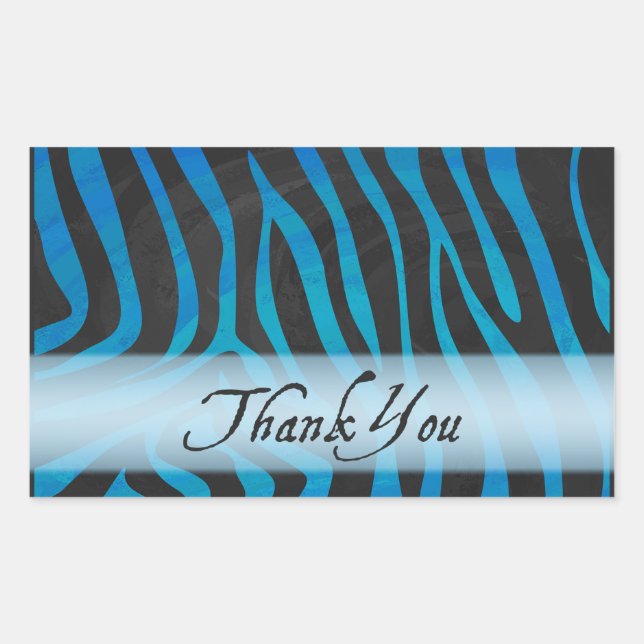 Sticker Rectangulaire Zèbre animal sauvage Merci (Devant)