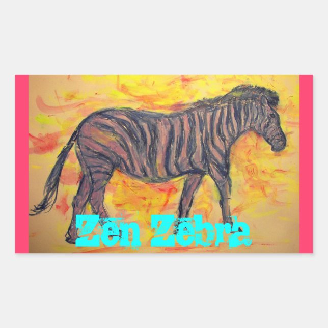 Sticker Rectangulaire Zen Zebra (Devant)