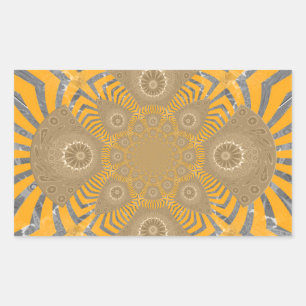 Sticker Rectangulaire Zephyr doré : Elégance en Jaune doré & Chrome