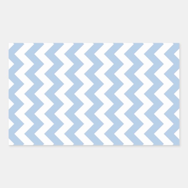Sticker Rectangulaire Zigzag bleu clair et blanc (Devant)