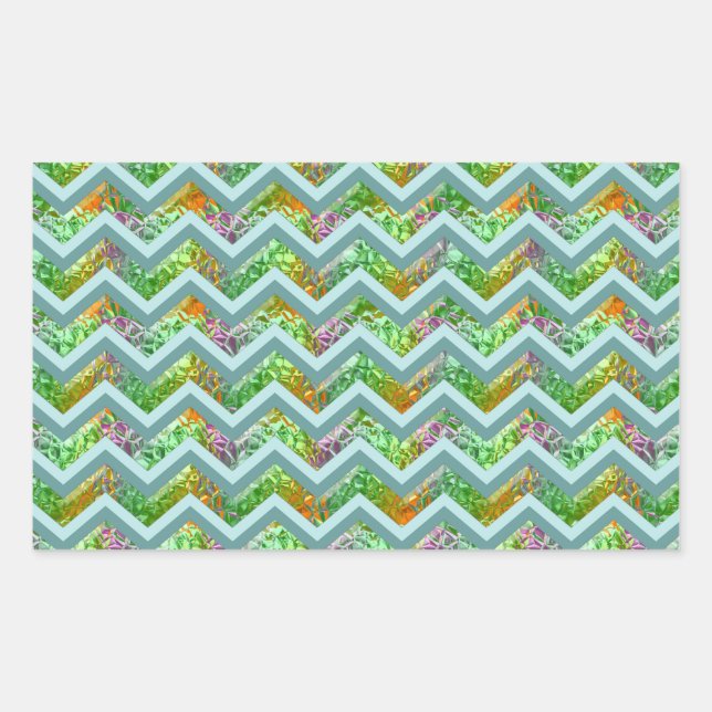 Sticker Rectangulaire ZigZag en verre tendu (Devant)