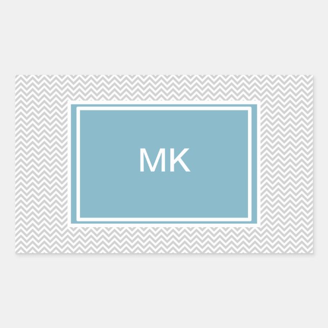 Sticker Rectangulaire ZigZag gris simple (Devant)