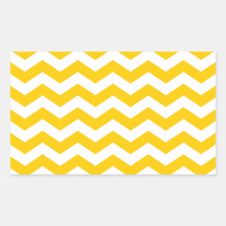 Sticker Rectangulaire Zigzag or et blanc