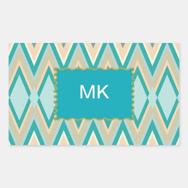 Sticker Rectangulaire zigzag-téléphones diagonale (Devant)