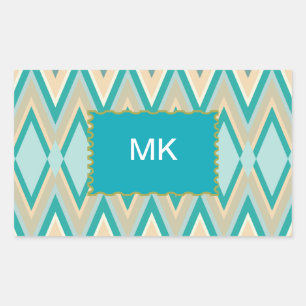 Sticker Rectangulaire zigzag-téléphones diagonaux