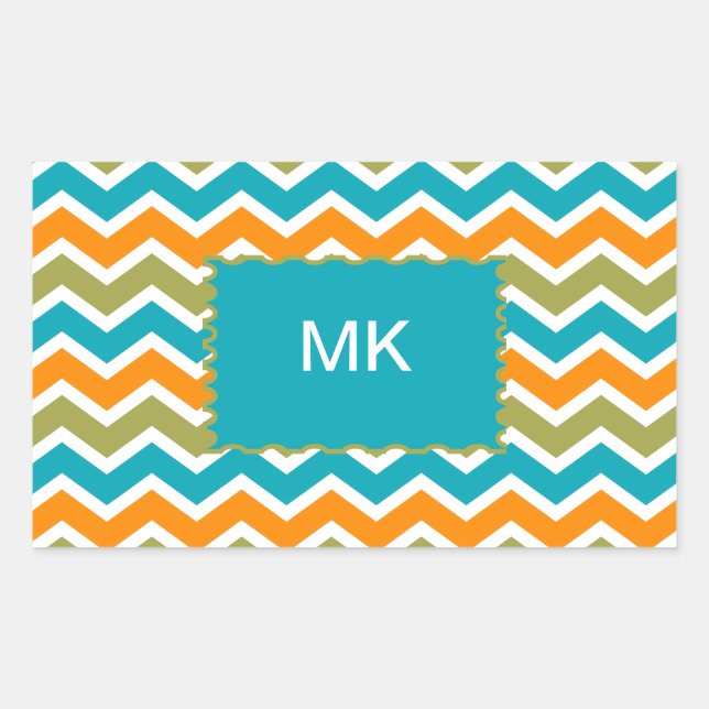 Sticker Rectangulaire Zigzag, une tribu dynamique de Peacock (Devant)