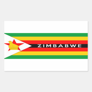 Sticker Rectangulaire zimbabwe pays drapeau symbole nom