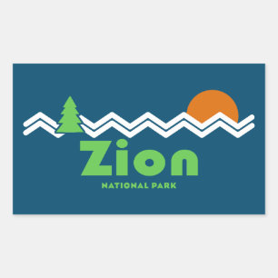 Sticker Rectangulaire Zion National Park Retro