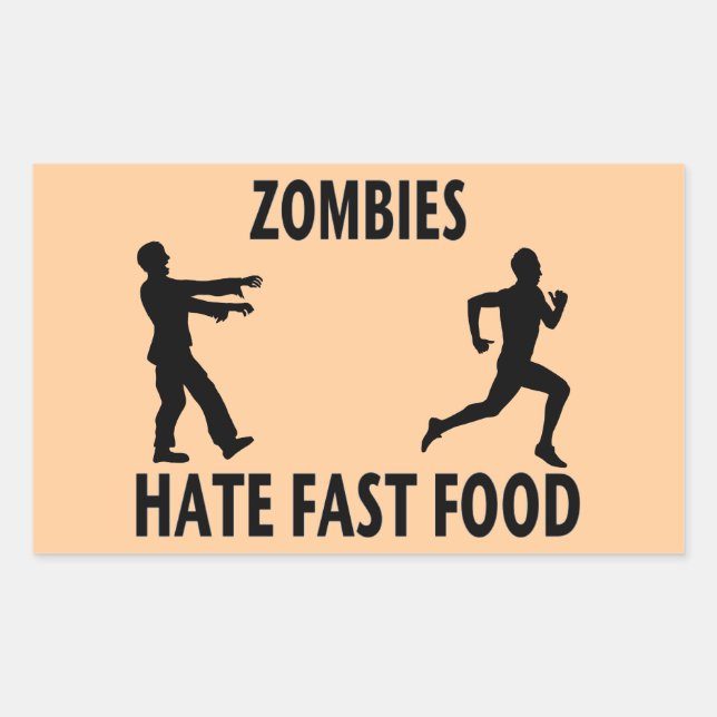 Sticker Rectangulaire Zombie Fast Food (Devant)