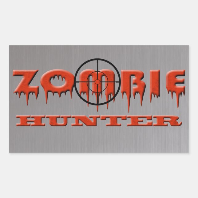 Sticker Rectangulaire Zombie Hunter (Devant)