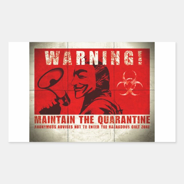 Sticker Rectangulaire Zombie, signe (Devant)