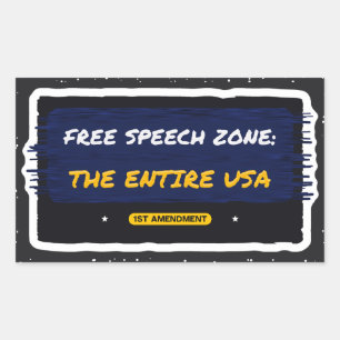 Sticker Rectangulaire Zone de liberté d'expression dans toute la zone Ét