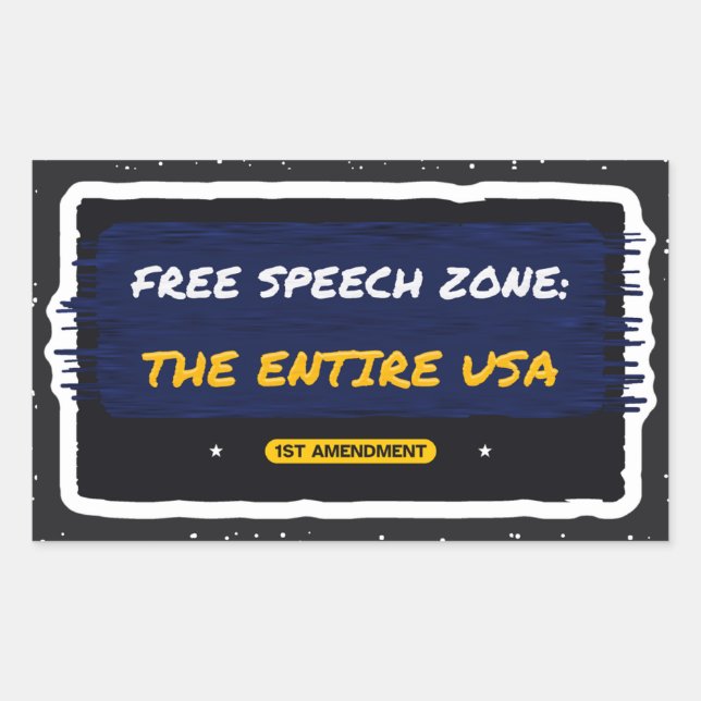 Sticker Rectangulaire Zone de liberté d'expression dans toute la zone Ét (Devant)