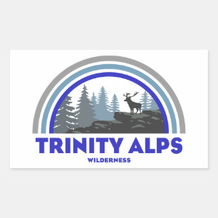 Sticker Rectangulaire Zone sauvage Trinity Alps Californie Cerf arc-en-c