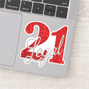 Sticker Red 21 et Legal Fête du 21e anniversaire modern