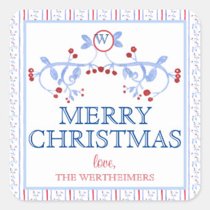 Sticker Red Blue Grand Millennial