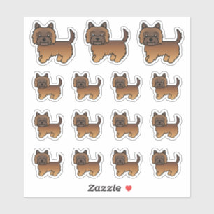 Sticker Red Brindle Cairn Terrier mignon Chiens de dessin