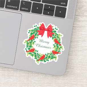 Sticker Red Cardinal Christmas