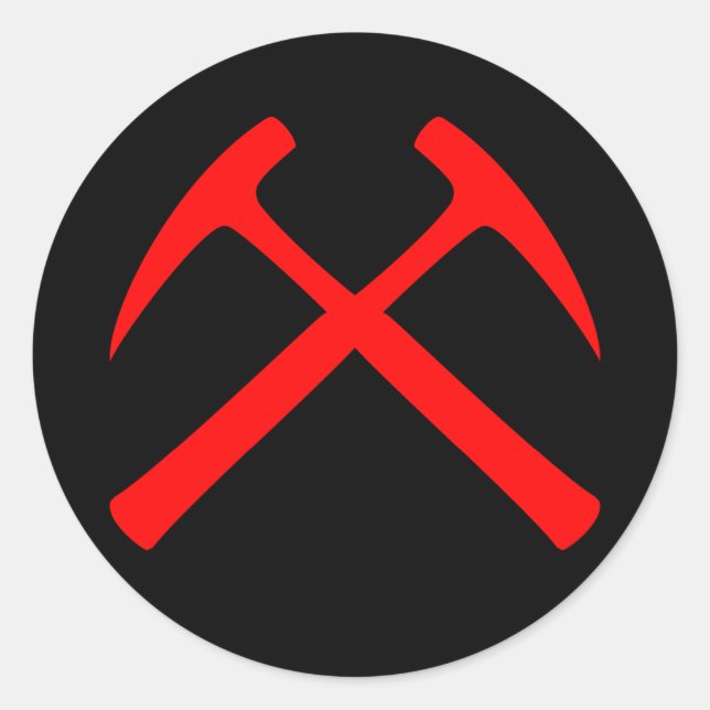 Sticker Red Crossed Rock Hammers (Devant)