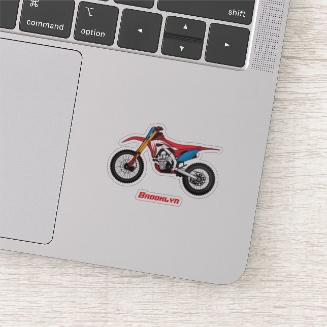 Sticker Red dirt bike motorcycle (Détail)