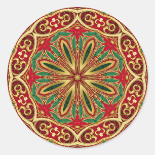 Sticker Red Gold Christmas