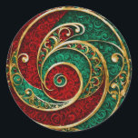 Sticker Red Gold Green Christmas<br><div class="desc">Beau Sticker de Noël Red Gold Green</div>