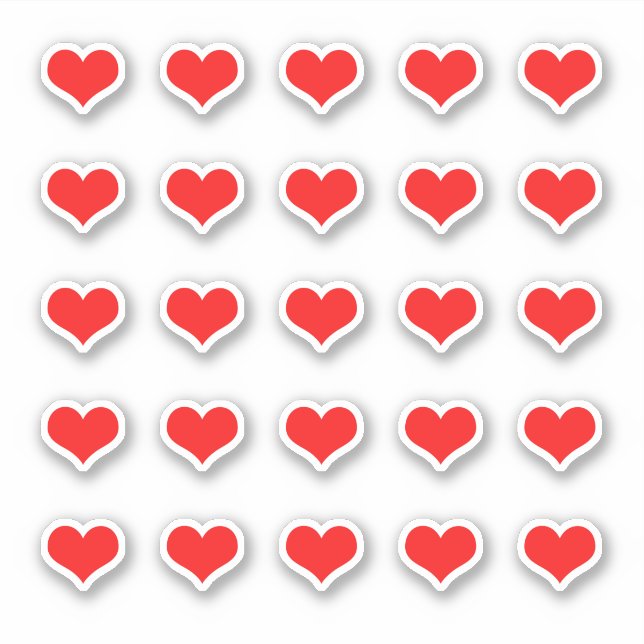 Sticker Red Heart Motif Mariages Saint Valentin (Devant)