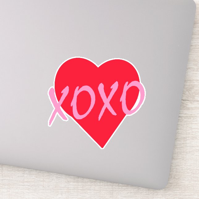 Sticker Red Heart rose XOXO Valentine's Day Moderne (Détail)