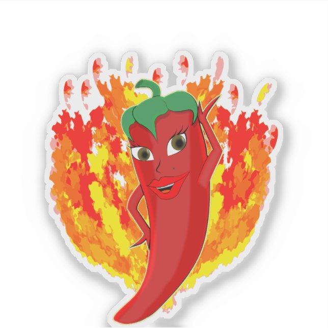 Sticker Red Hot Chili Pepper Diva (Devant)