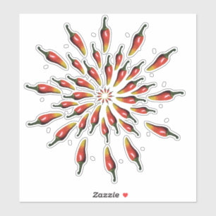 Sticker Red Hot Chili Peppers Mandala Art