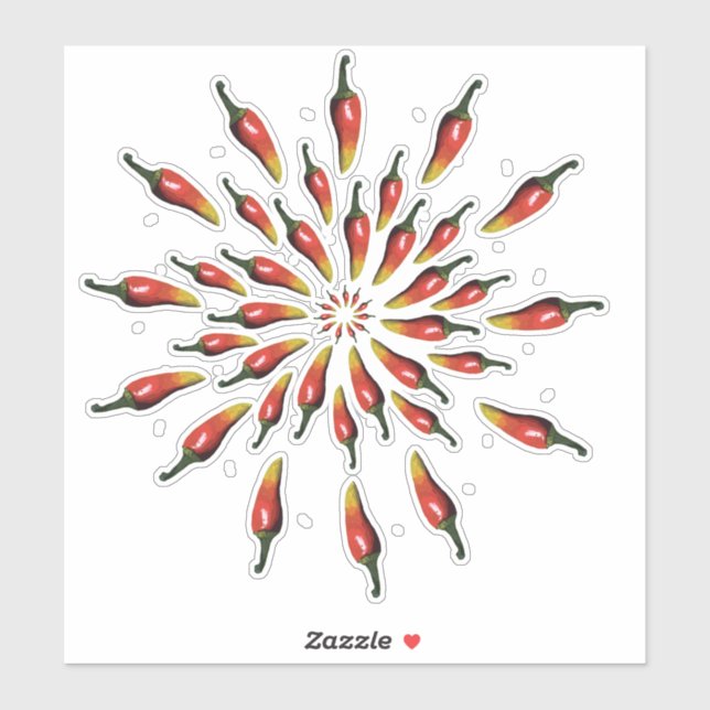 Sticker Red Hot Chili Peppers Mandala Art (Feuille)