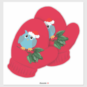 Sticker Red Mittens   Chouette et Holly Large