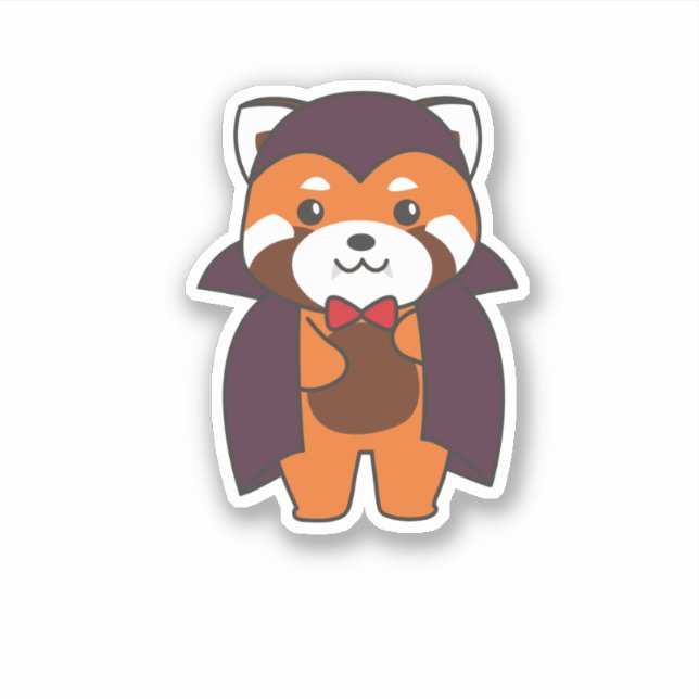 Sticker Red Panda Halloween Cute Devil Vampire Costume (Devant)