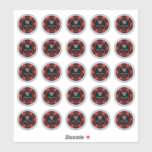 Sticker Red Parties scintillant Poker Chip Casino Mariage<br><div class="desc">Célébrez en style avec ces stickers de mariage de puces de poker élégants et très tendance. Chaque autocollant est de 3cm (1, 1811 po) lorsqu'il est acheté sur la feuille de 20, 3cm x 20, 3cm (8 po x 8 po) et il y a 25 autocollants par feuille. Le design...</div>