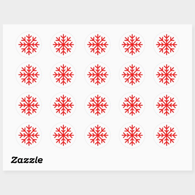 Sticker Red Snowflake rond 1,5 po (Feuille)