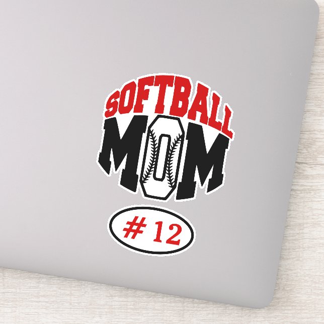 Sticker Red Softball Maman Contour (Détail)