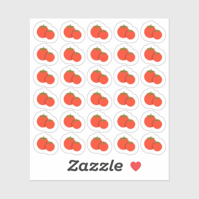 Sticker Red Tomato Fruit Veggie Food Planner de cuisine (Feuille)