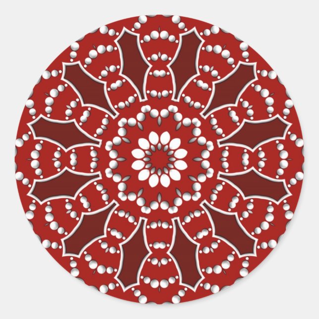 Sticker Red&White Flower Burst (Devant)