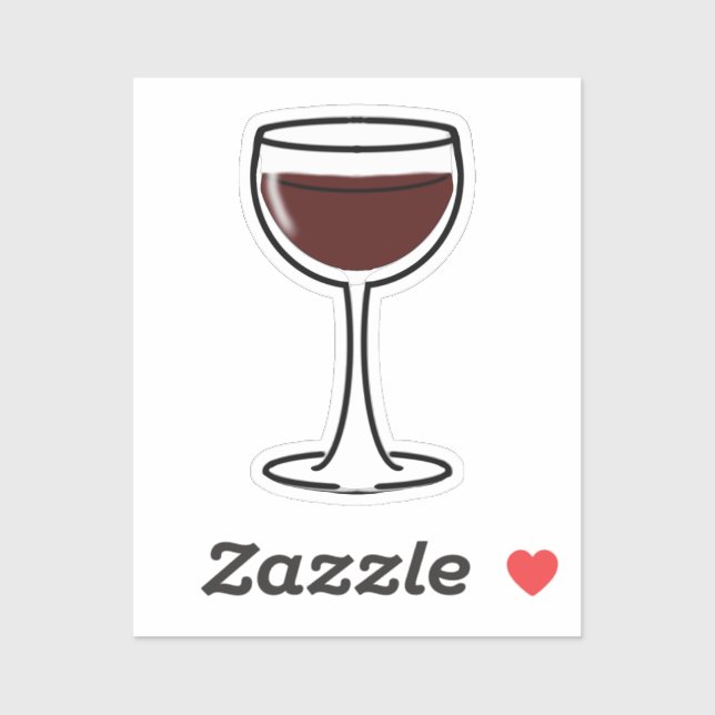 Sticker Red Wine Glass (Feuille)