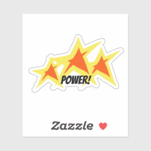 Sticker Red Yellow Star Power
