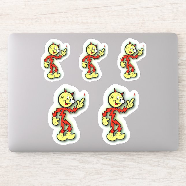 Sticker Reddy Kilowatt 5 vers le haut (Ordinateur)
