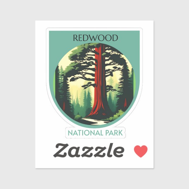 Sticker Redwood National Park Beauty en Californie (Feuille)