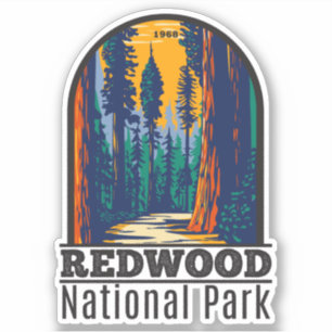 Sticker Redwood National Park Californie Vintage