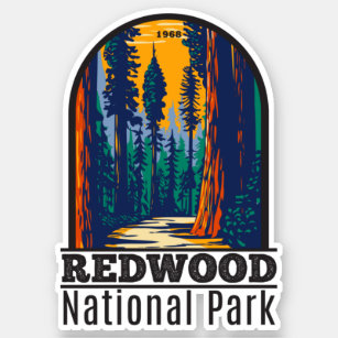 Sticker Redwood National Park Californie Vintage
